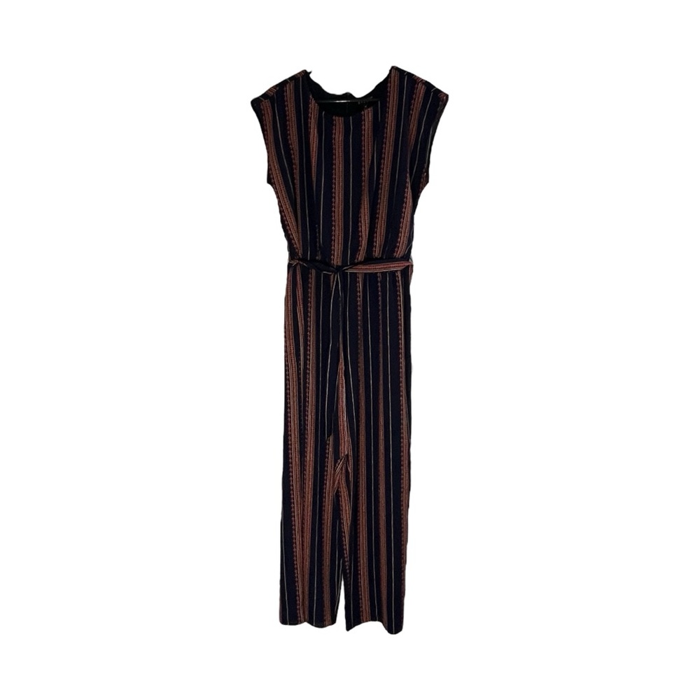 Enfocus Studio Size 14 Women's Jumpsuit Short Sleeve Striped Design NEW NWT